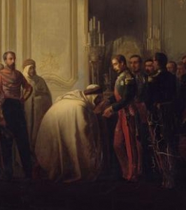 François–Théophile–Etienne Gide, Louis Napoléon, prince–président, recevant l’émir Abd–el–Kader au palais de Saint–Cloud. Ajaccio, Musée Fesch